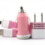 Glamour Pink Mobile Phone Charger for Android Devices - S3, Samsung, Galaxy, Blackberry