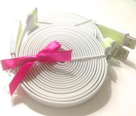 iPhone 4/4s Charger XXL - 10 ft Long Flat Noodle iPhone Charger (White)