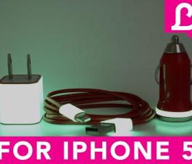 Glow in the Dark iPhone 5 Charger - 3-in-1 Glow in the Dark Red iPhone Charger - iPad Mini Charger - iPod Charger