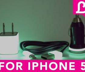 Glow in the Dark iPhone 5 Charger - 3-in-1 Glow in the Dark Purple iPhone Charger - iPad Mini Charger - iPod Charger