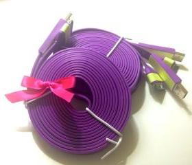Purple Violet 10 Ft Long Glow in the Dark iPhone Charger