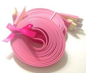 Pink 10 Ft Long Glow in the Dark iPhone Charger