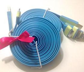 Blue 10 Ft Long Glow in the Dark iPhone Charger