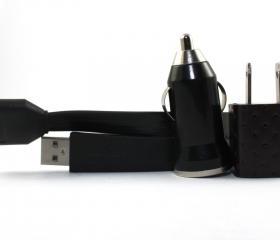 Executive Series Brown Perforated Faux Leather iPhone Charger