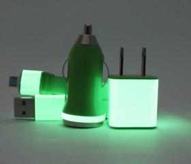 Glow in the Dark Green Mobile Phone Charger for Android - Samsung - HTC - Sony - Motorola - Micro USB