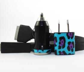 Funky Cheetah Print iPhone Charger - Extra Long - Approx 10 feet cable