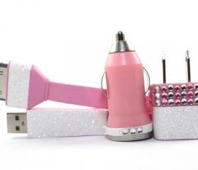 Glamour Pink iPhone Charger