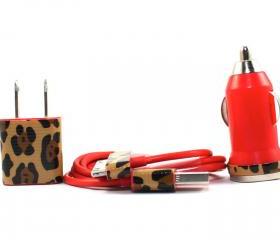 Cheetah Print Red iPhone Charger